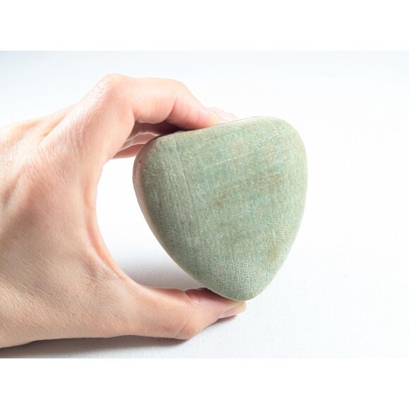 Vintage Diana travel razor in blue green heart shaped box, Robin eggs blue - Picture 8 of 9